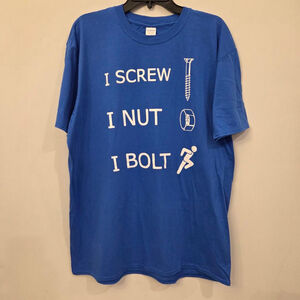 Men's Gildan Blue Novelty Graphic Tee size XL